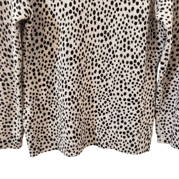 Charter Club Luxury 100% Cashmere Turtleneck Sweater Grey Animal Print Sz Large - Picture 10 of 13